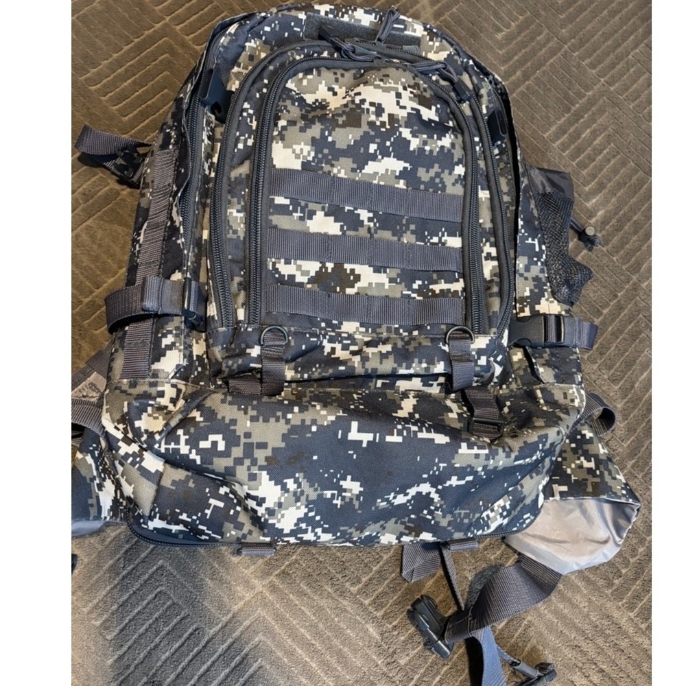 Tactical Backpack Digital Camo Large‎ Military Assault Rucksack Grey Black